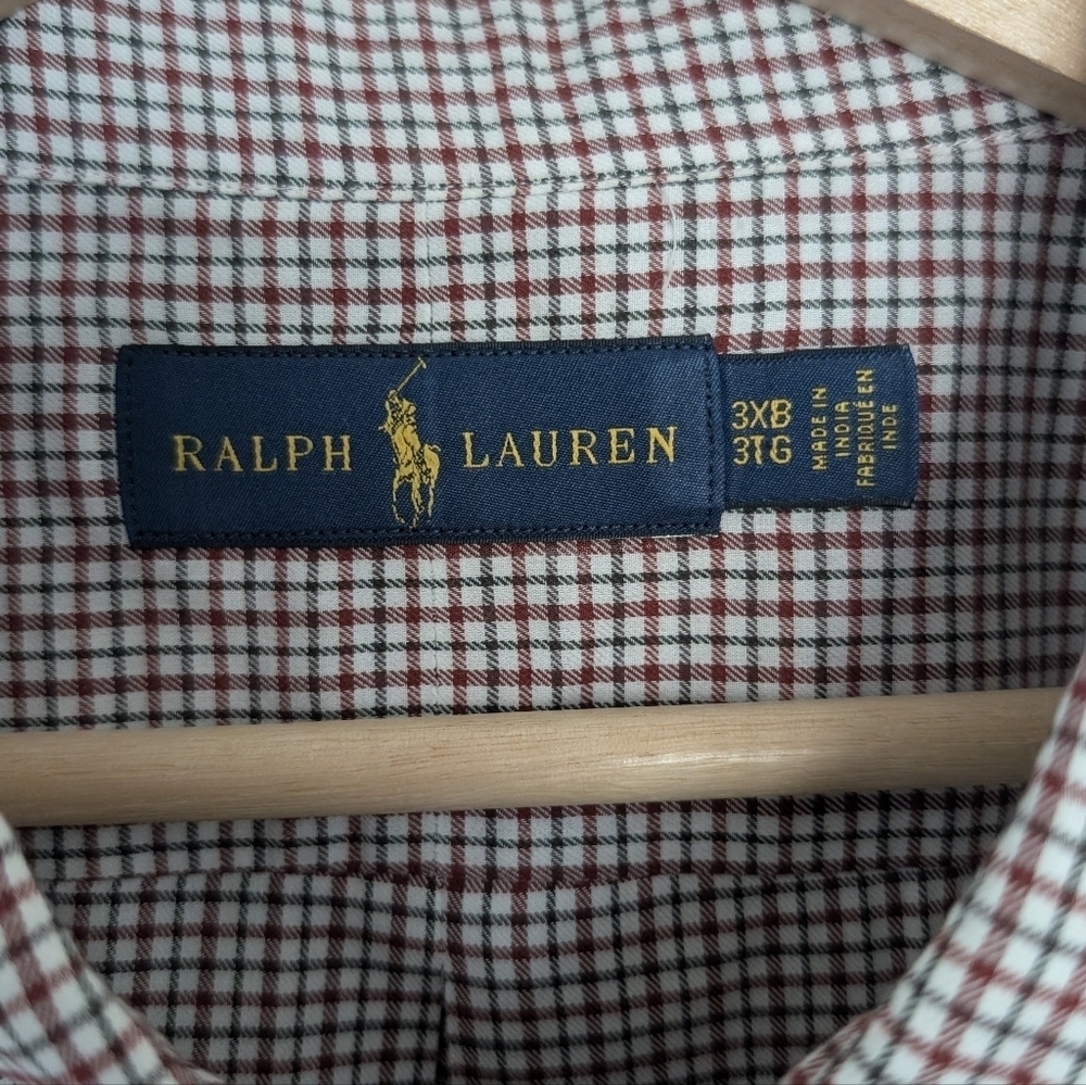 Men's Polo Ralph Lauren Long Sleeve Button up Red/Green Plaid Size 3XB - Picture 4 of 9